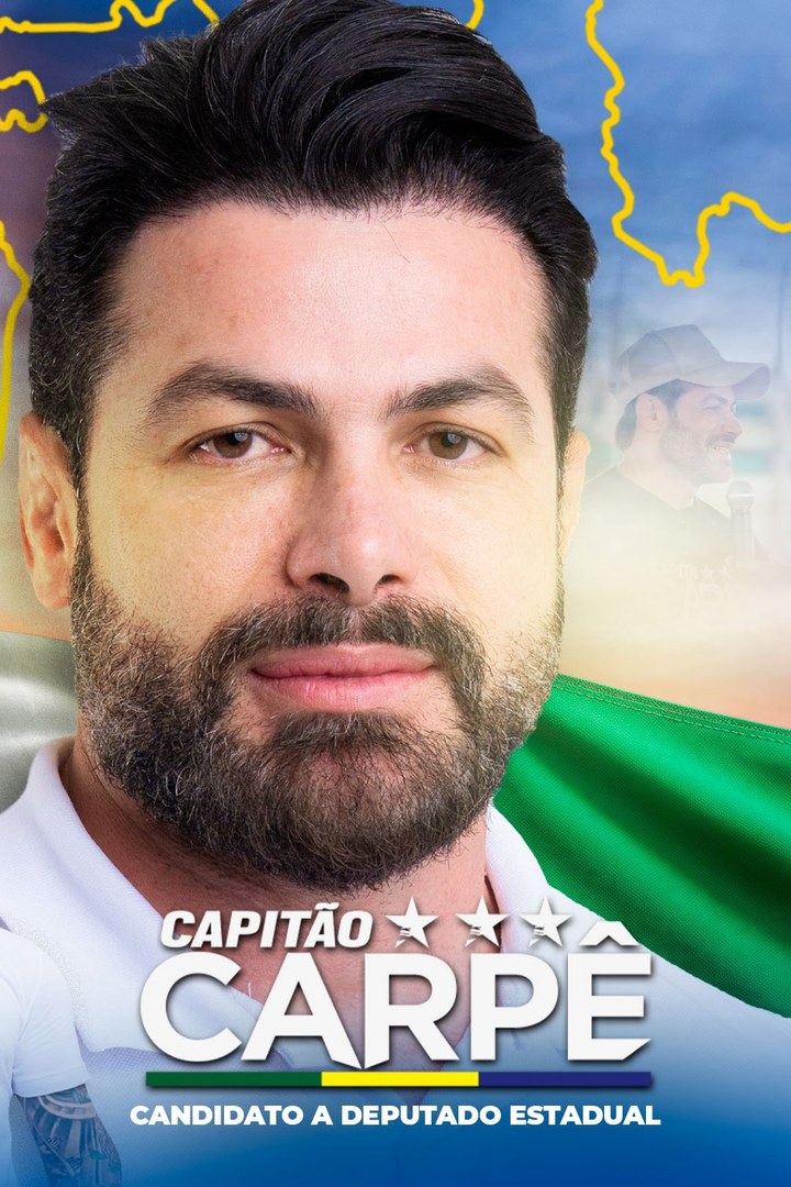 Publicação: retrato do Capitão Carpê com a assinatura Capitão Carpê, candidato a deputado estadual
